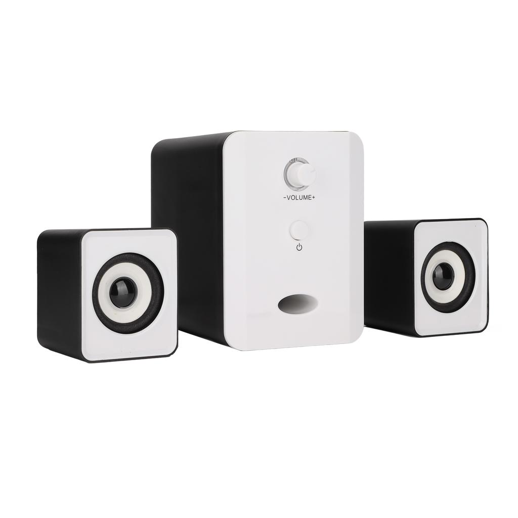 USB Powered Desktop Speakers Computer Speakers with Subwoofer for PC Laptop Tablet DesktopDazzle Version Black White