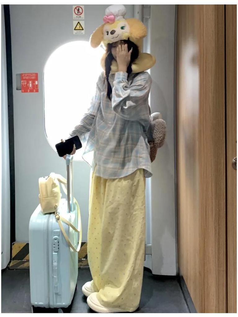 Dopamine Polka Dot Wide-Leg Pants - Women's Spring/Autumn 2025: New High-Waisted, Slimming, Draped, Casual Yamamoto Style