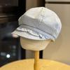Big Head Circumference Ruffle Octagonal Hat Korean Style Women Artist Hat Spring Painter Cap  Girls
