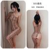 Sexy lingerie sexy jumpsuit irregular jumpsuit sexy leopard print see-through stockings