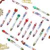 10Pcs Christmas Multicolored Pen 6 Color-in-1 Writing Pens Retractable Colored Ballpoint Pen for Color Coding Journaling