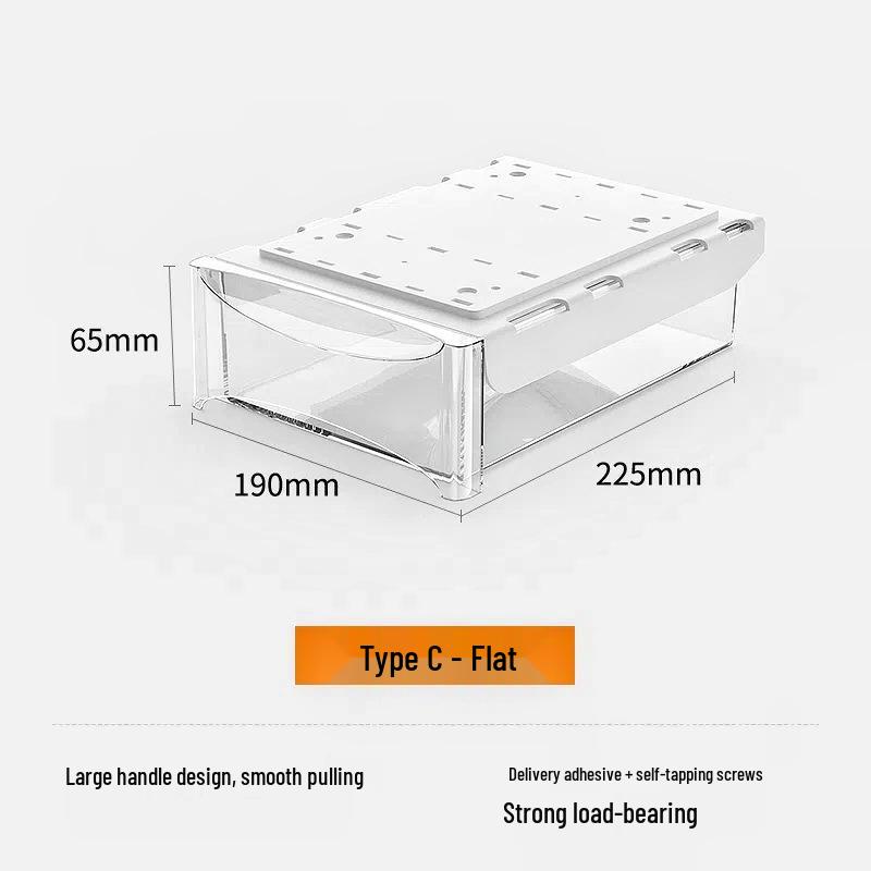 Adjustable Under-Desk Drawer: No Nails, No Drilling, Invisible Storage for Home or Office