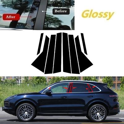 8 Stuks Auto Buitenkant Pijler Posts Deur Raam Sierlijst Covers Stickers Voor Porsche Cayenne 9YA/9YB Chassis E3 2018-2023 Accessoires