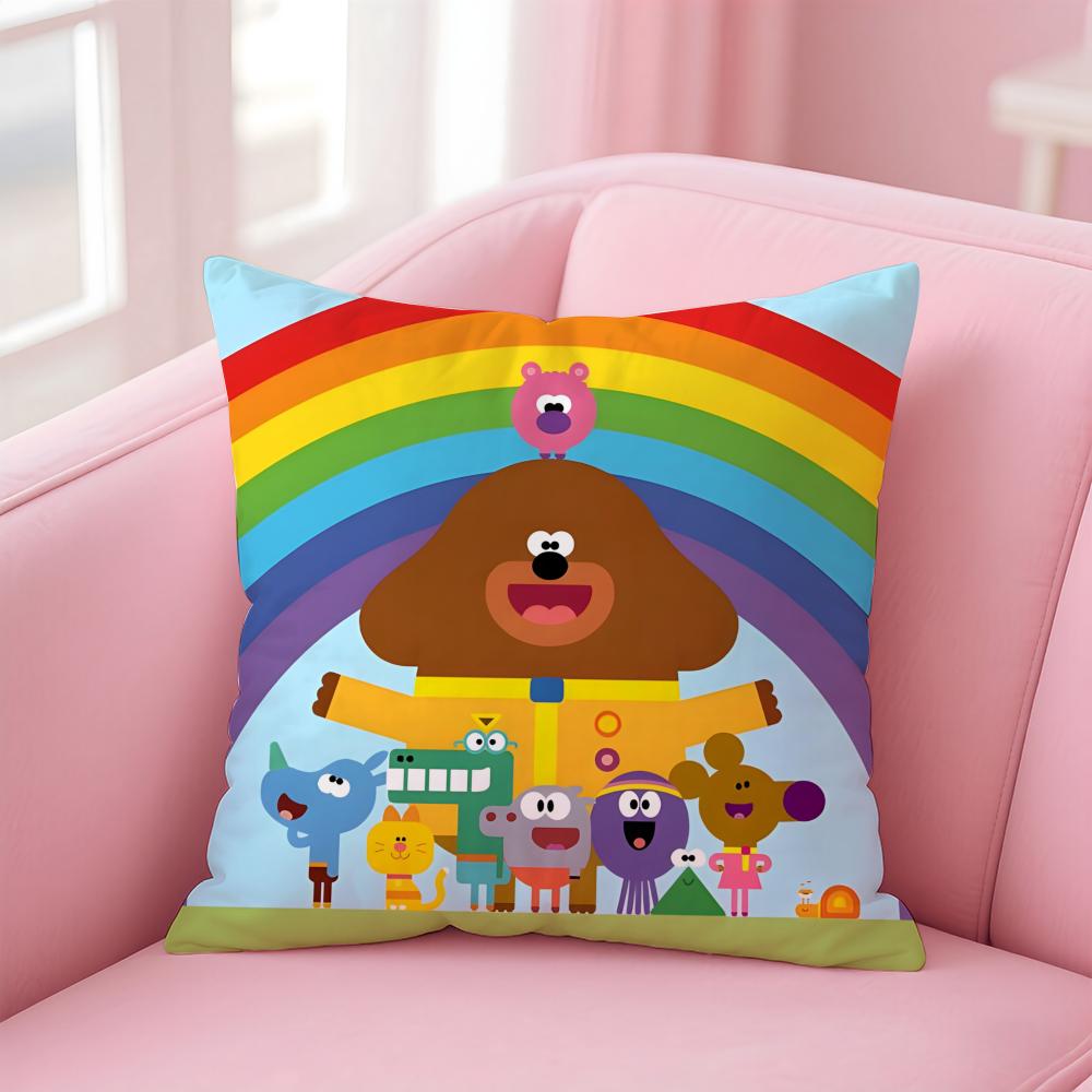 H-Hey Duggee cartoon Cushion Cover Home & Car Multi-Scene Pillow Cover - Reversible, Soft & Durable for Daily Use