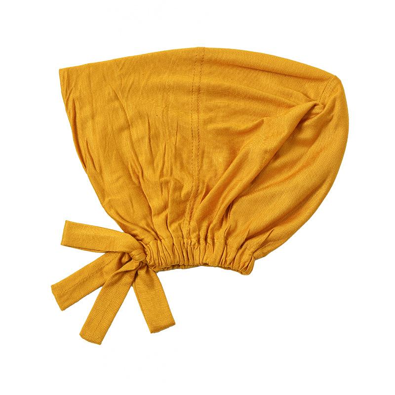 Muslim Women Inner Hijab Caps Stretch Adjustable Elastic Bonnet Tie Back Jersey Female Headwrap Turbante Mujer