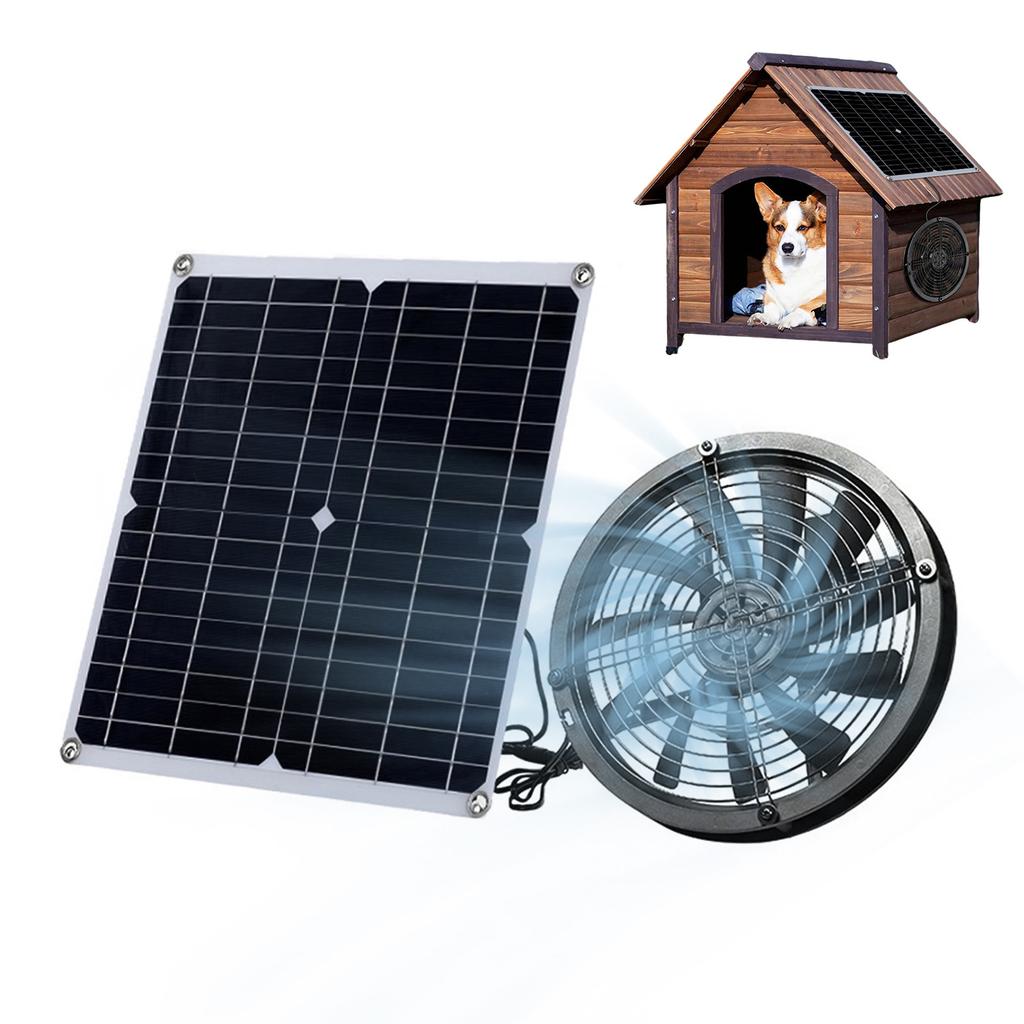 9.8in Solar Exhaust Fan with Solar Panel Portable Vent Fan Kit IP65 Waterproof with 8.2Ft Cable