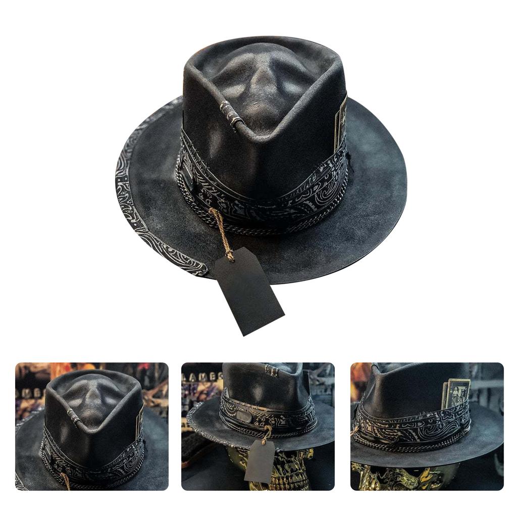 Totenkopf-Cowboyhut, gruseliges und stilvolles Kopfbedeckungsornament für Party-Hintergrund-Haushaltsfeiern