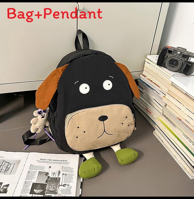 Cartoon Dog Backpack With Nylon For School Travel And Daily Use