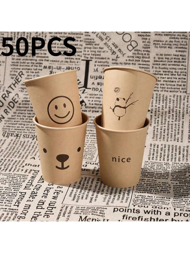 Simple Style Paper Cups, Thickened Office Home Commercial Drinkware,Anti-Slip Anti-Leak 250ML, for Family Dinner Outdoor Camping