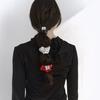 VILLA DE SILK Baby Scrunchie 3er-Set (Cremeweiß/Kirschrot/Anthrazit) Seiden-Scrunchie-Set