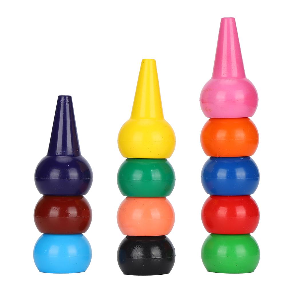 Fingerfarbe Buntstifte Paraffin 12 Farben 3D PalmGrip Ungiftig Stapelbar Sticks für Kinder