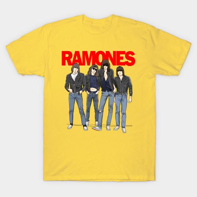 

Men Black Print T-shirt Ramones No-Cut Transfer Paper Print Cotton Tshirt M жовтий