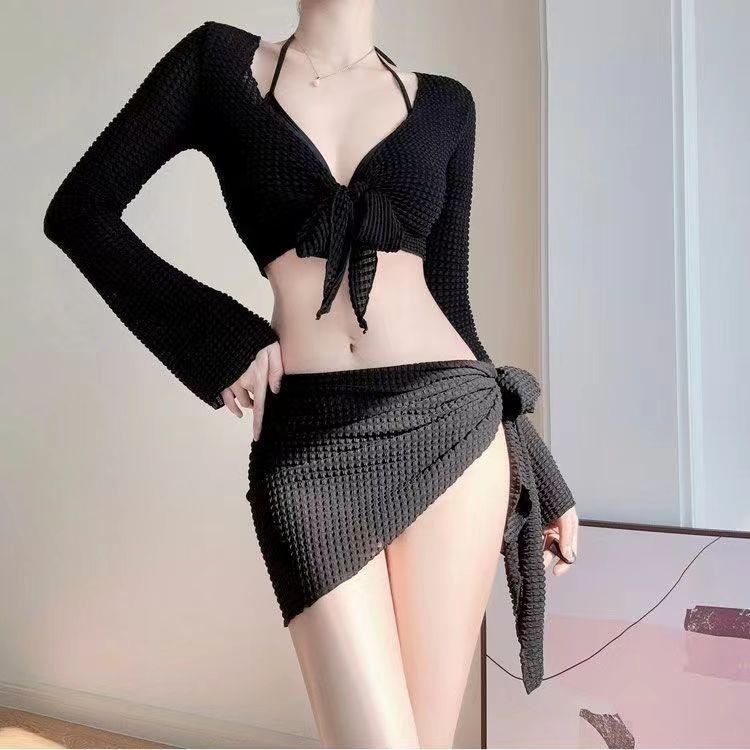 2024 Women's High-End Four-Piece Bikini Set with Cover-Up - Slimming Swimwear for Hot Springs