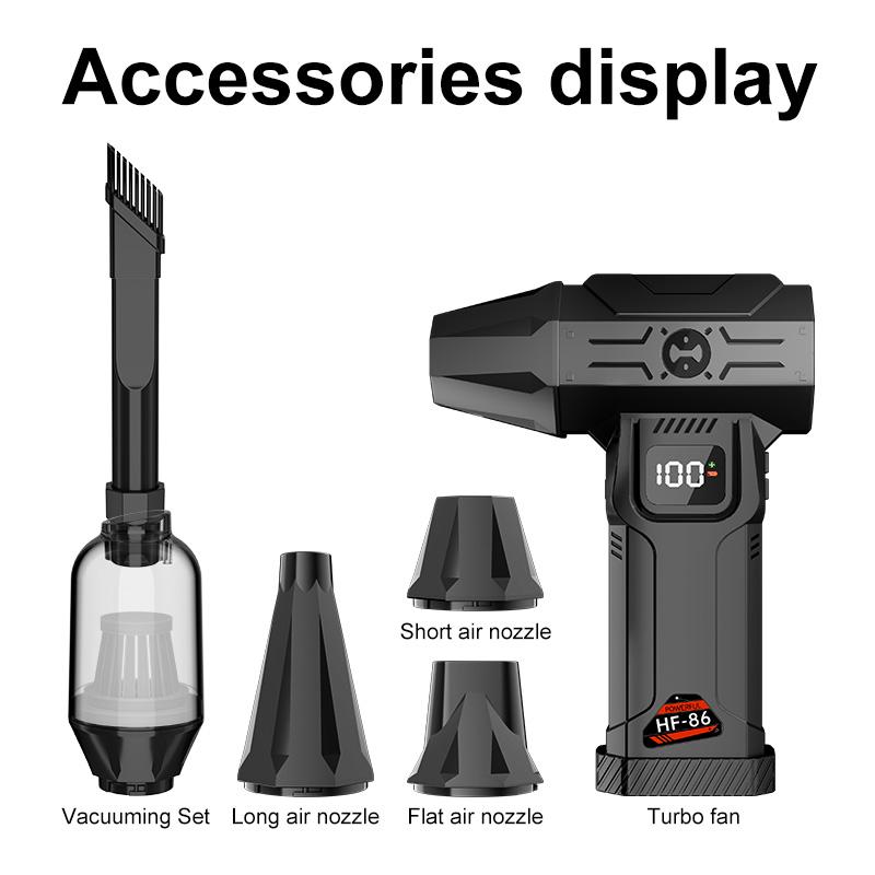 2026 New HFX-05 Powerful Turbo Fan, 700g Shock Pressure Brushless Motor, Portable Vacuum Cleaner, Cordless Compressed Air Dust Collector