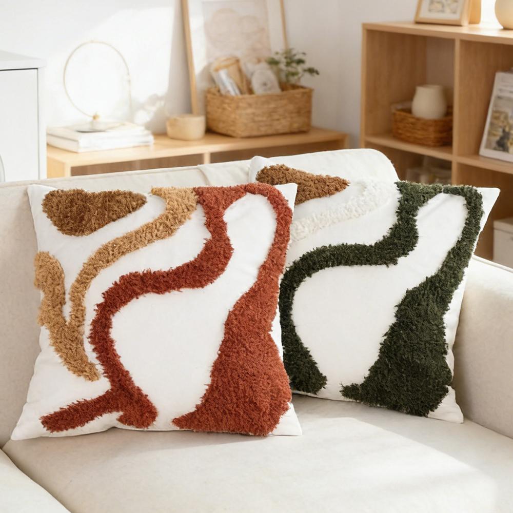 Jmg Clothing Unisex Buynow 1 Pcs Tufted Line Geometric Stripe Pillowcase Bohemian Living Room Sofa Cushion Cover Home Bedroom Decor 45X45cm Case