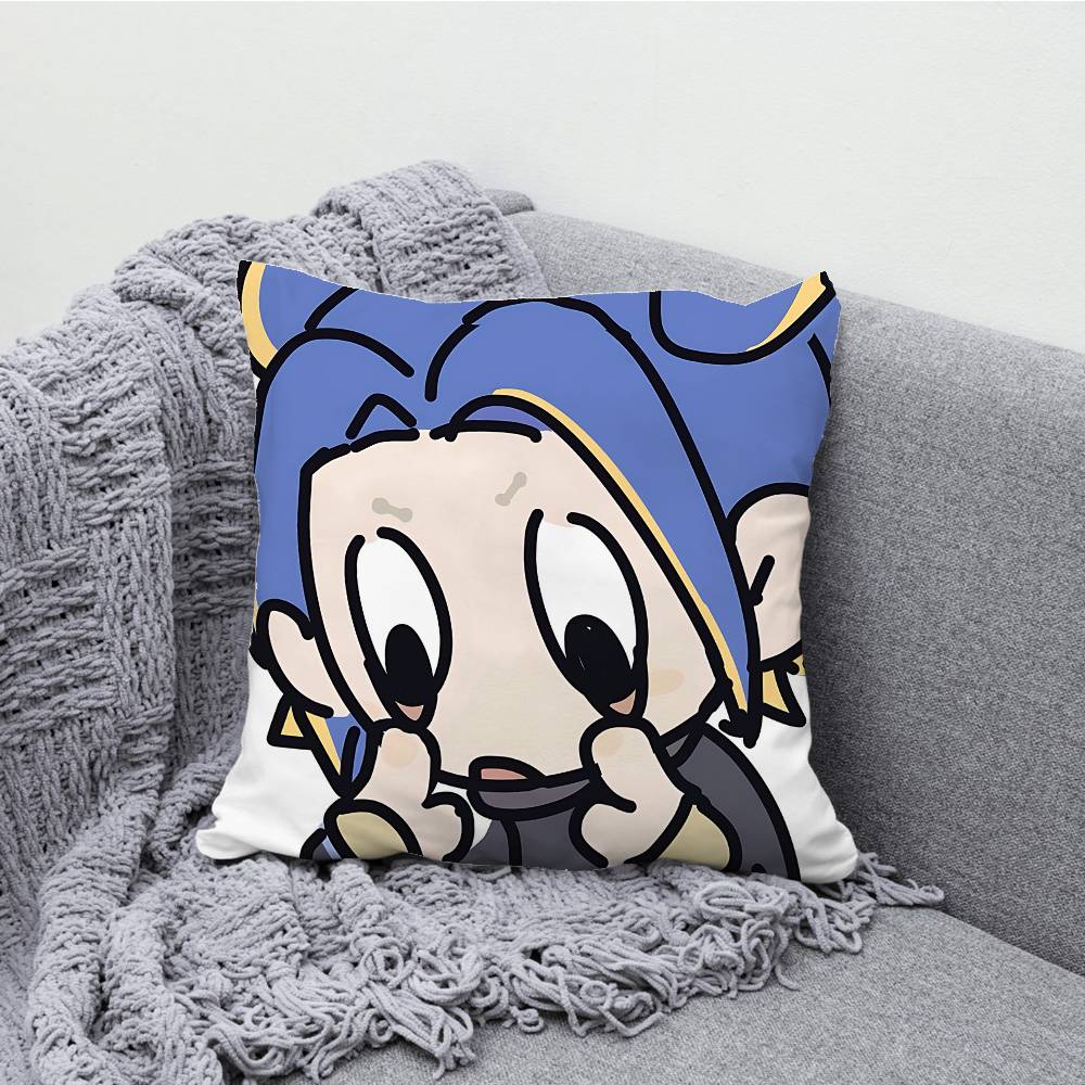 V-ValorantES Chibi Pillowcases Bedroom Living Room Sofa Home Decor Polyester Cushion Cover with Zipper