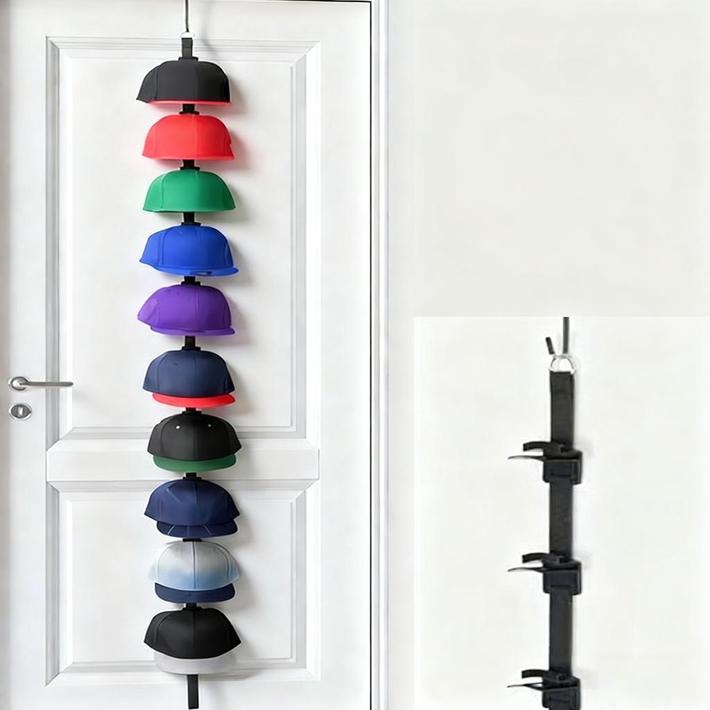 Hat Rack For Door - Two-Way Hanging Caps With Display Hooks And Hanger,
