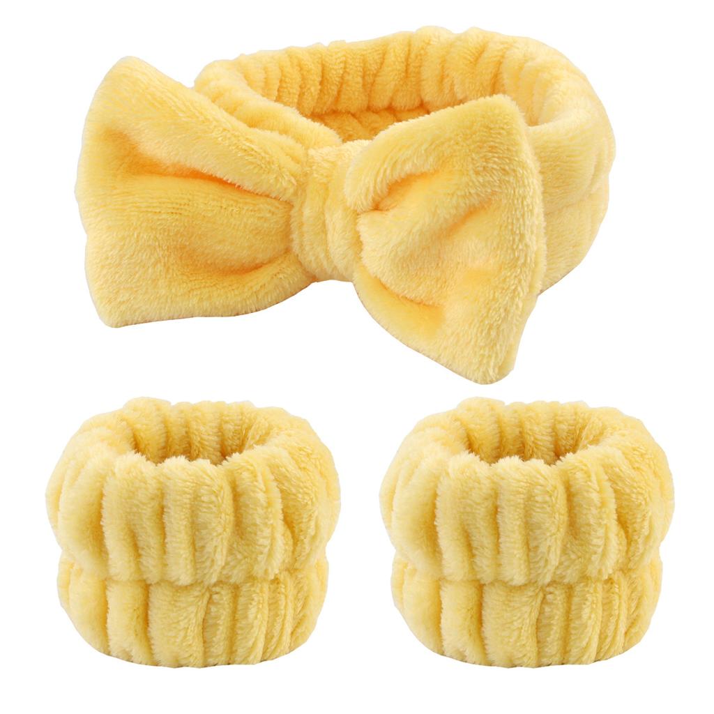 Hand-sewn Face Wash Wrist Band Waterproof Makeup Headband Headband Set