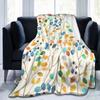 Coperta Plaid Verde Tropicale con Foglie Palma Monstera in Pile per Divano Letto Tema Festivo Accogliente Morbida Coperta Decorativa Regalo Caldo