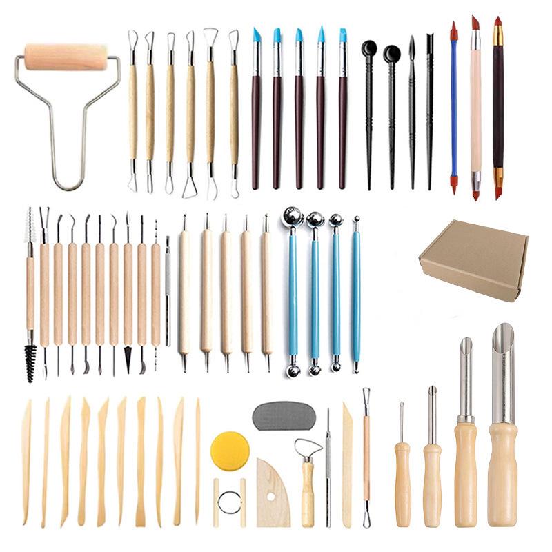 Ensemble d'outils de modelage en argile de poterie en cinq pièces pour sculpture DIY