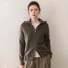 Women's High Neck Cashmere Cardigan – Solid Color, Loose Fit, Zipper, Autumn/Winter Collection, Thick Knit Outerwear.