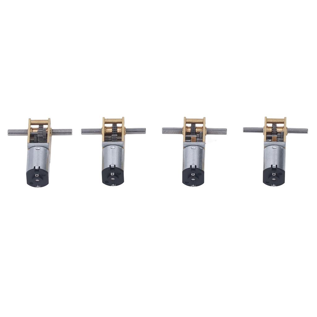 4 Stück Set DC Getriebemotor 8RPM 13RPM 26RPM 68RPM Starke Leitfähigkeit Doppelwelle Schneckengetriebe