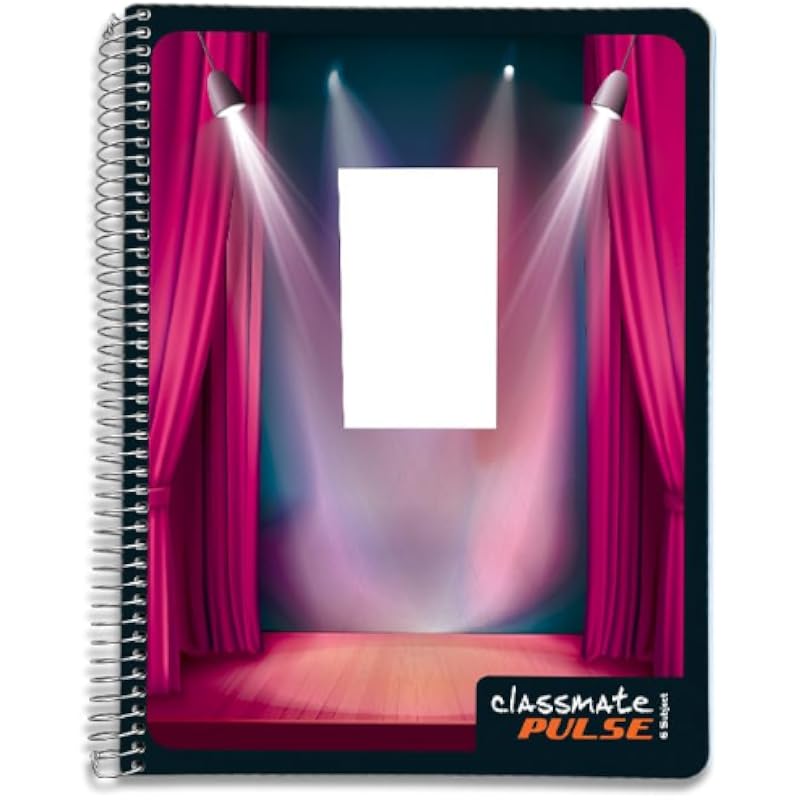 Classmate Pulse 6 Subject Notebook - 302 Pages | Single Line | Spiral Bound Notebook | Soft Cover