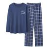 Men's Two-Piece Pajamas New Pajamas Homewear Men's Spring And Autumn Cotton Long-Sleeved Loose Autumn And Winter Homewear Suit