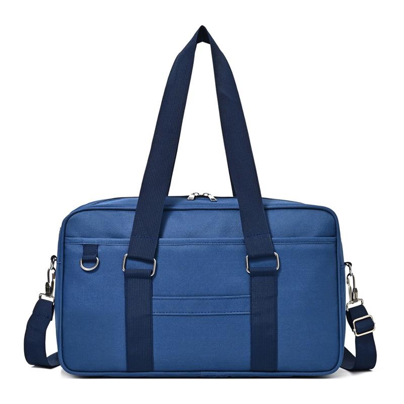 JK Canvas Color Block Shoulder Bag for Female Students - Japanese College Handbag