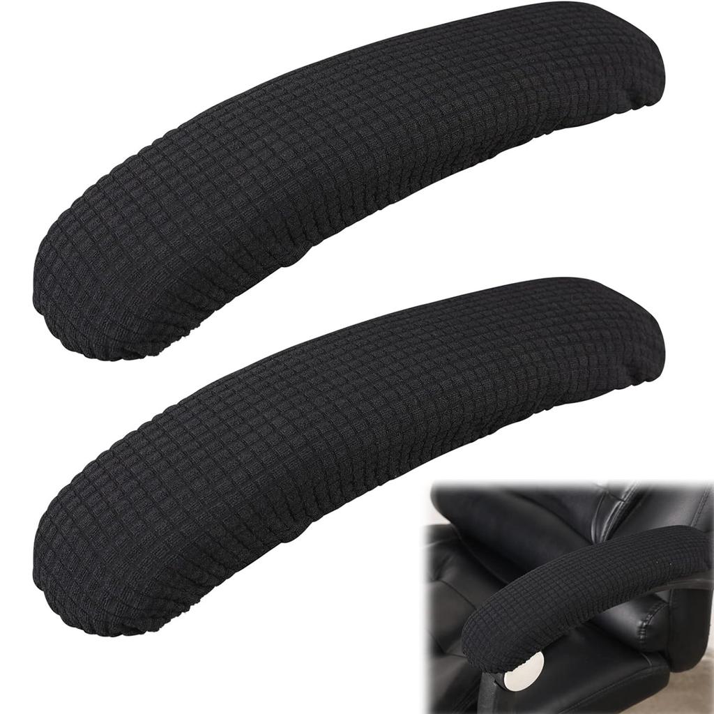 1 Pair Office Chair-Arm Cover Dustproof Stretchable Stain Resistant Spandex Stretch Computer Chair Arm Slipcover