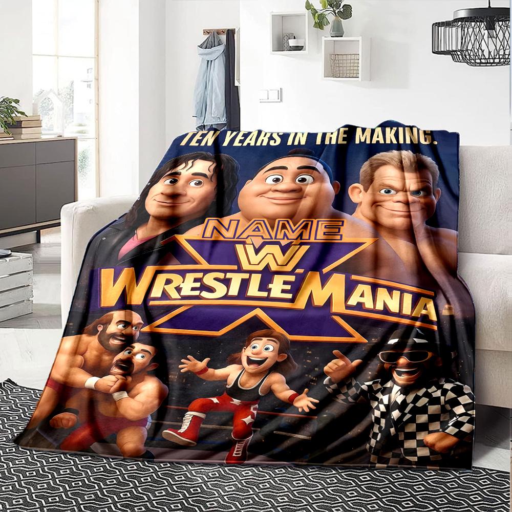 Wrestlemania X A Decade Of Epic Showdowns Customize Your Name Cartoon Movie Pattern Blanket Chair Office Sofa Bed Camping Soft And Warm Give To