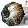Yin-Yang Katzen im Mondlicht Automatischer Outdoor-Schirm Einziehbares Design mit 8 Speichen Langlebigkeit Leicht Perfektes Geschenk für Freunde Familie