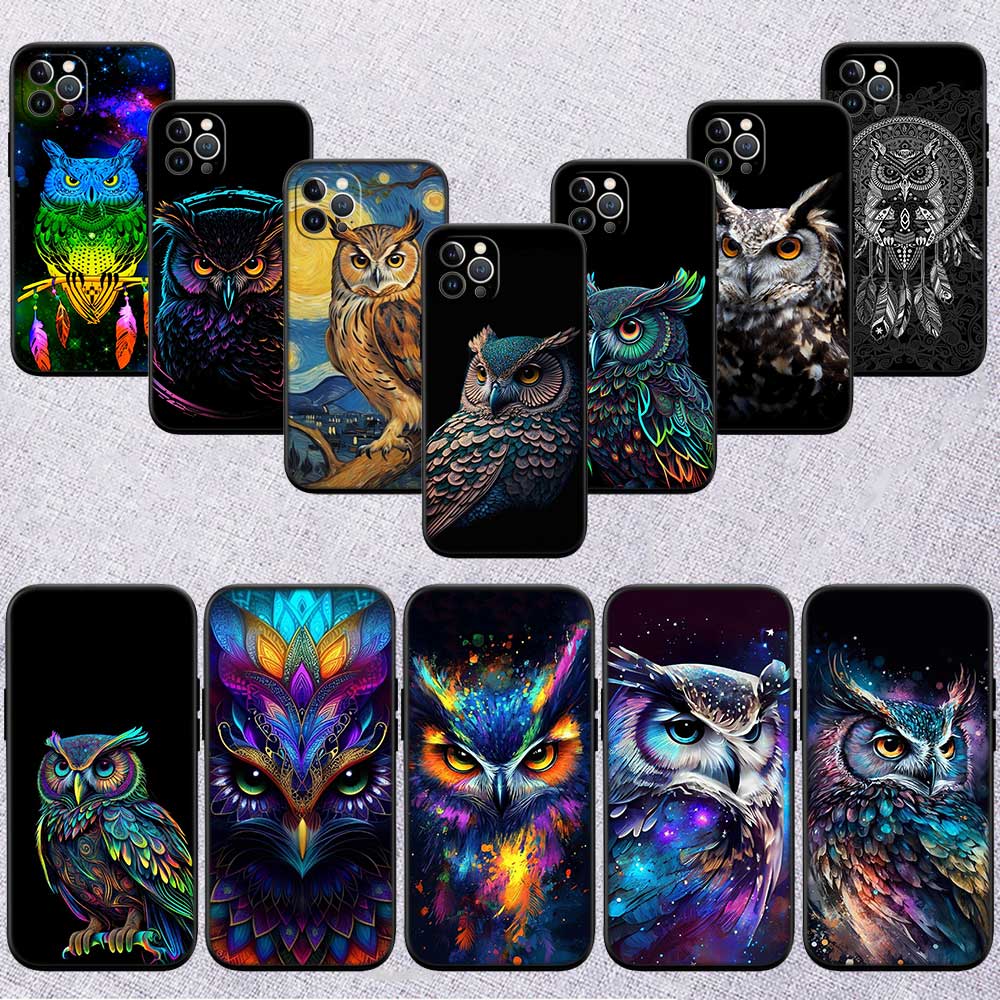 NH14 Cartoon Art Eule Handyhülle für OPPO A40 A60 A80 A15 A16 A16K A12 A17 A17K A54 A54S A53 A53S A55 A56 A57 A98 F23