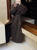 Women's Extra Long Double-Faced Wool Coat with Suit Collar - Elegant and Versatile Design