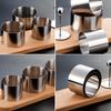 Formă Rotundă din Oțel Inoxidabil pentru Preparate Reci cu Placă de Presare, Ustensilă Creativă de Bucătărie, Vas pentru Salată, Modelare Orez Prăjit, 6 Bucăți/Lot