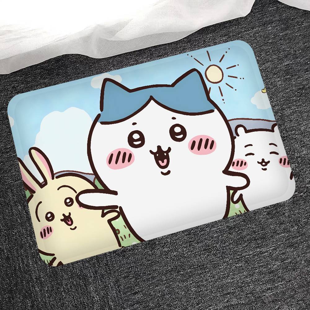Cartoon C-Chiikawas Door Mat Washable Non-Slip Living Room Sofa Chairs Area Mat Kitchen Bedside Area Rugs