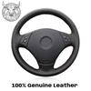 Car Steering Wheel Cover Braid Genuine Leather For BMW E90 320 318i 320i 325i 330i 320d X1 328xi 2007 Auto Interior