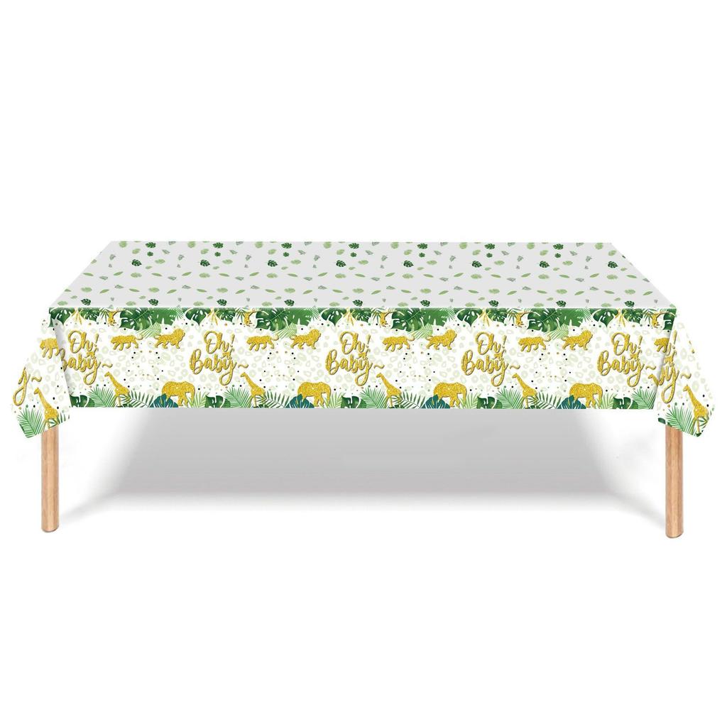Ohbaby Jungle Animal-themed Paper Plates, Paper Cups, Tablecloths, Decorative Tableware Sets, Theme Decoration Props