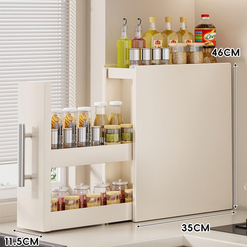 Scaffale Organizer Multifunzione per Spezie e Oli da Banco da Cucina