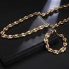 11mm Coffee Beans Chains Bracelets Stainless Steel Hiphop Necklace for Men Women