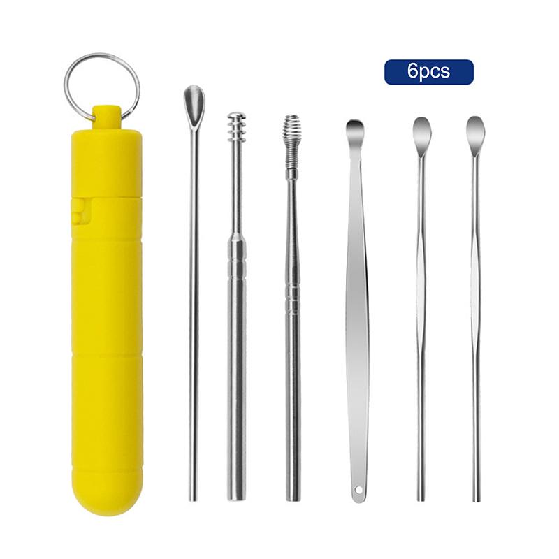 6/7/9Pcs Ear Cleaner Wax Pickers Earpick Wax Remover Curette Ear Pick Cleaner Kit Spoon Care Ear Clean Tool