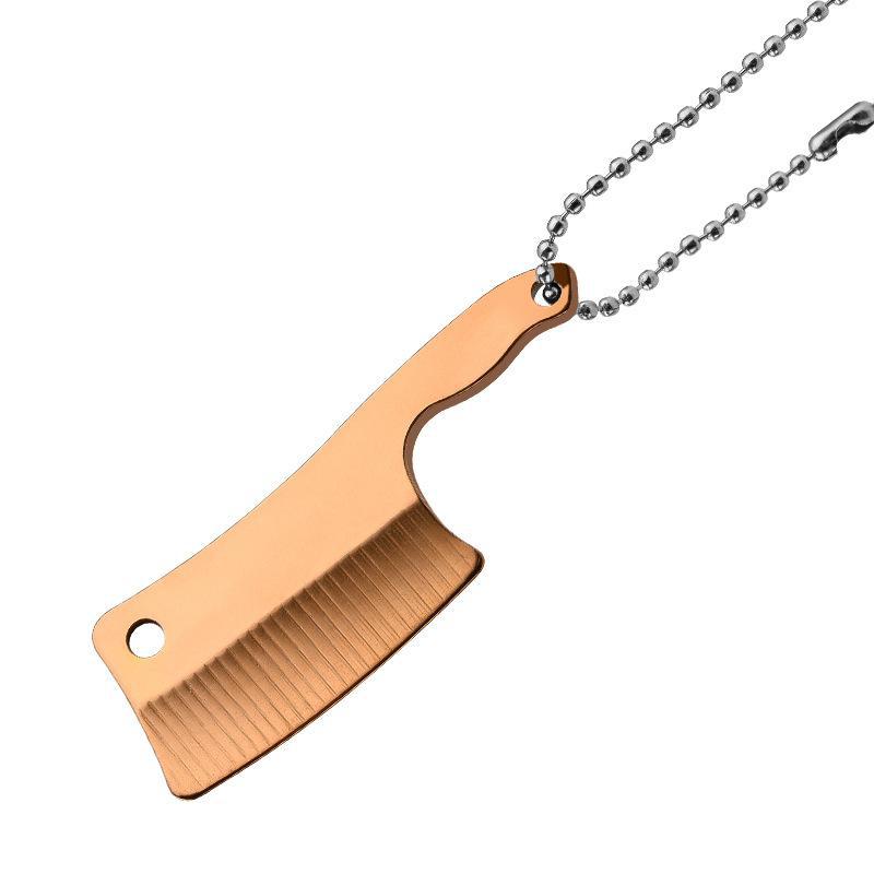 Mini Kitchen Knife 420 Stainless Steel Wooden Handle Pocket Finger Knife Collection God Of Wealth To Gift Pendant Holster Knife
