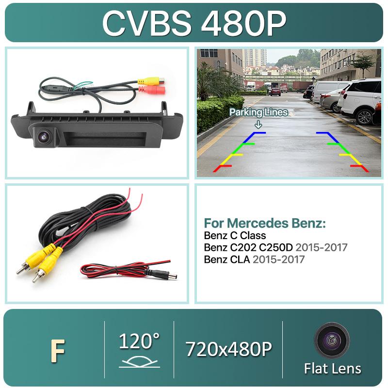 GreenYi 170 Degree 1920x1080P AHD Special Vehicle Rear View Camera for Mercedes Benz C Class CLA W205 W117 Car CVBS480P-125deg