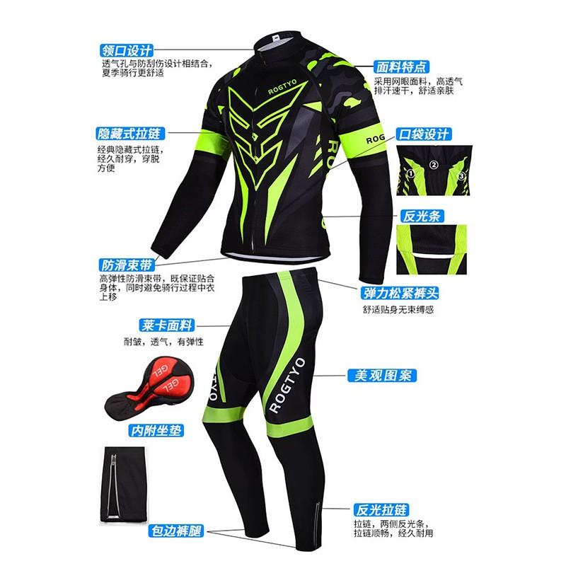 Mens Winter Thermal Fleece Cycling Set Long Pants Jersey Mountain Bike Road Riding