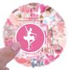 55 New Pink Ballet Graffiti Stickers Suitcase Mobile Phone Dance Stickers
