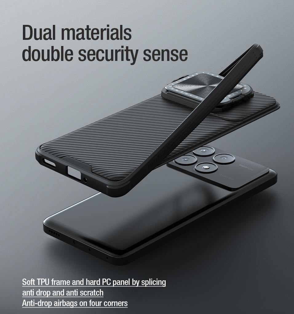 Per Xiaomi Poco F6 Pro 5G Custodia Nillkin CamShield Prop con Supporto Protezione Lente Fotocamera 360 Custodia Copri Privacy