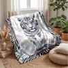 Jeweled Tiger Portrait Theme Blanket Lightweight Warm Flannel Blanket Decorative Throw Blanket for Home Decoration