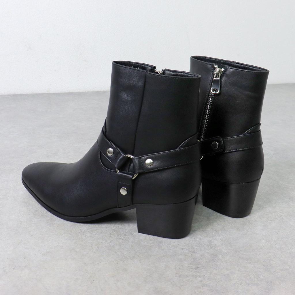 Fashion Mid-Calf Cowboy Boots Men Fashion Side Zip Pointed Toe High Heels Genuine Leather Work Boots Man Footwear High Top Riding Shoes