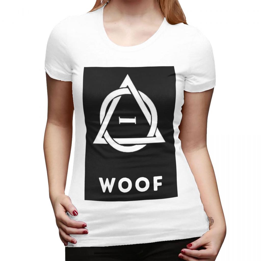 Woof Therian Therianthropy Symbol TShirt for Women Round Neck Streetwear T Shirts Womens Tees Short Summer Clothes Tops