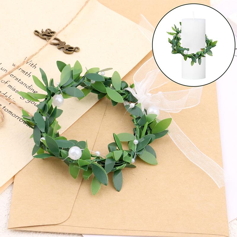 10 Pcs Drip Protection Communion Candle,Candle Rings Small Artificial Wreaths Drop Catcher For Candles